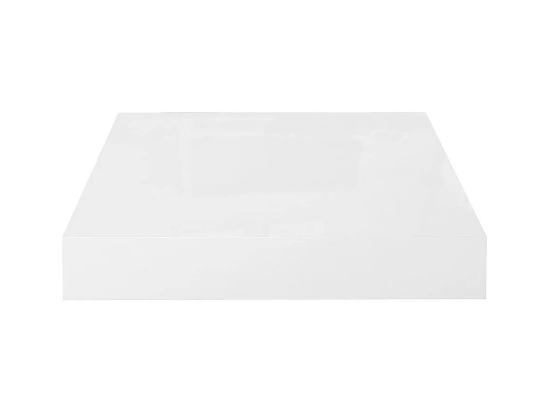 Estante flotante de pared MDF blanco brillo 23x23,5x3,8 cm