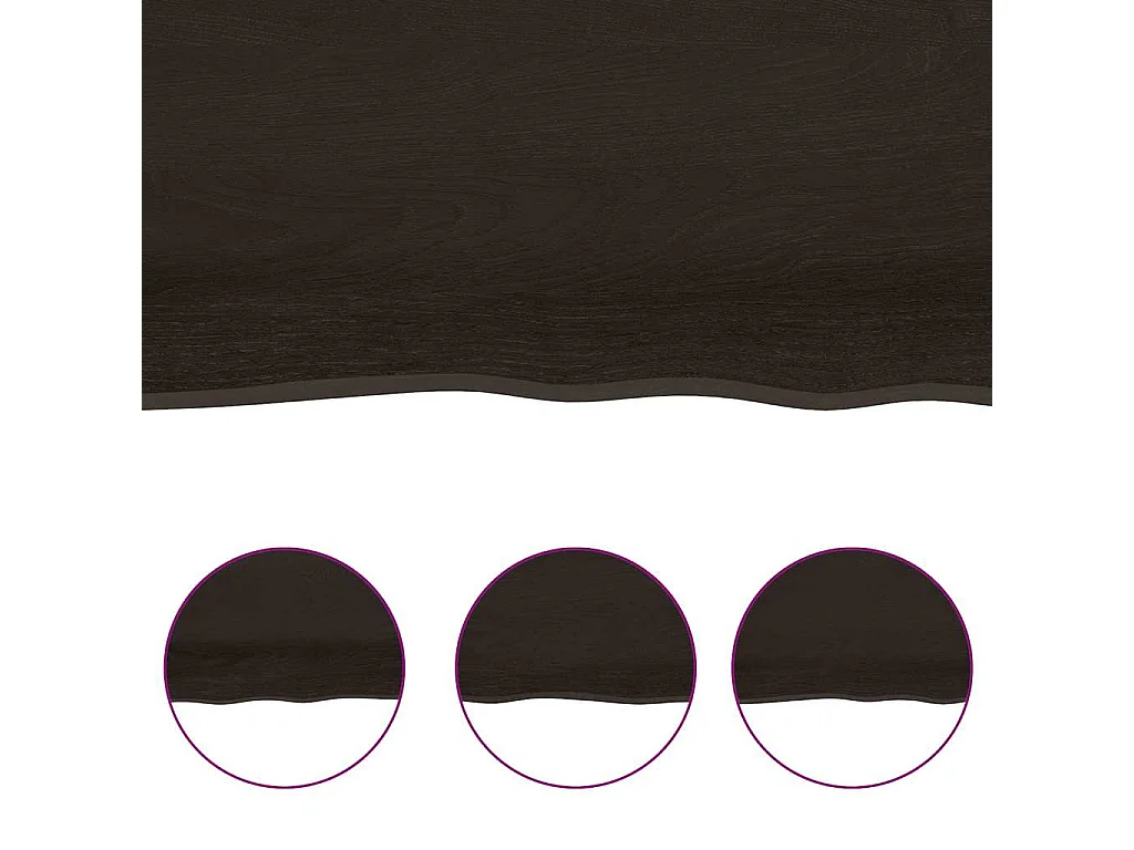 Donkerbruine wandplank van behandeld massief eikenhout