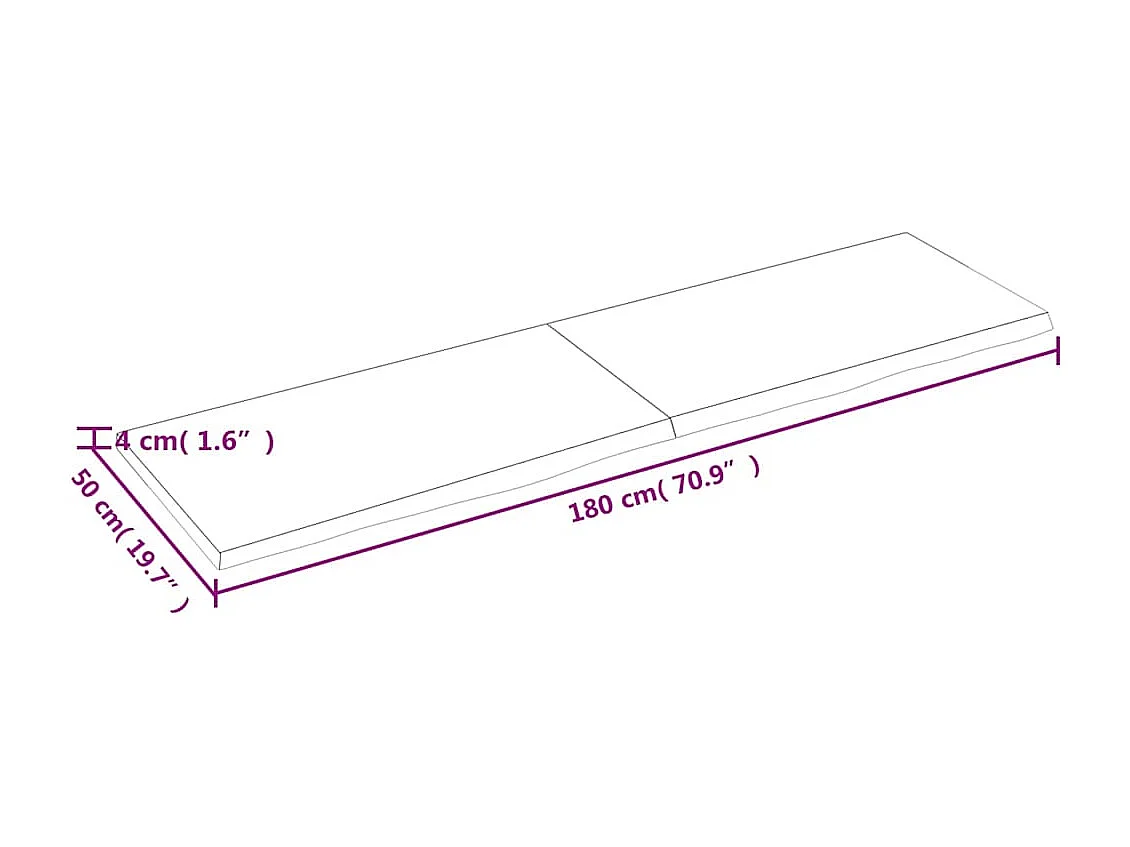 Donkerbruine wandplank van behandeld massief eikenhout