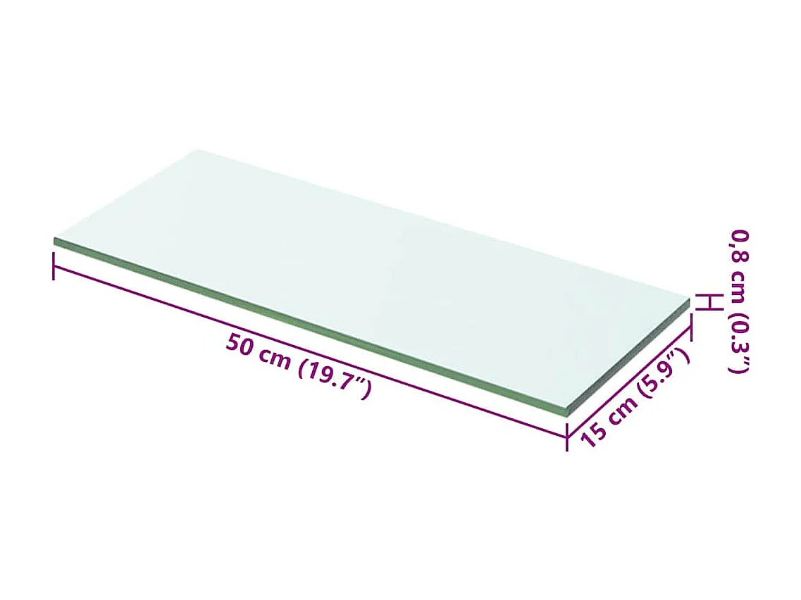 Pannelli per mensole 2 pezzi Vetro trasparente 50 x 15 cm