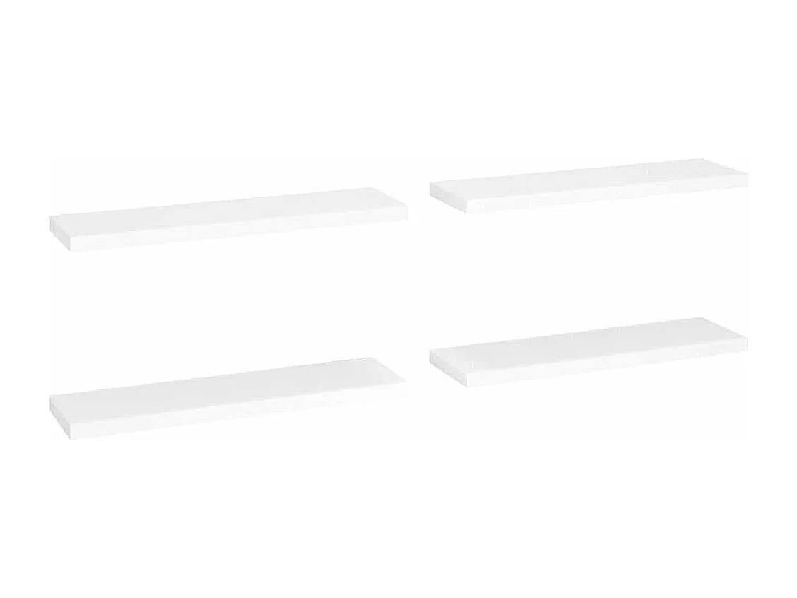 Zwevende wandplanken 4 stuks wit 90x23,5x3,8 cm MDF