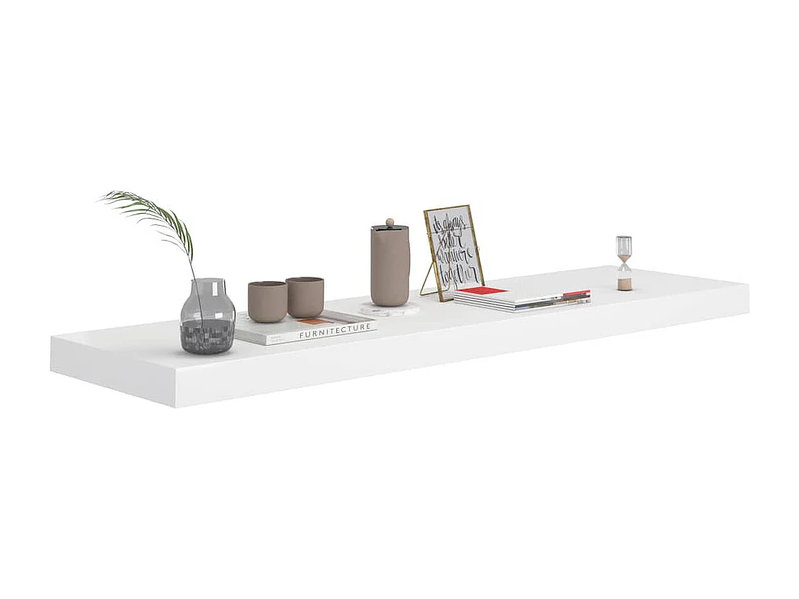 Zwevende wandplanken 4 stuks wit 90x23,5x3,8 cm MDF