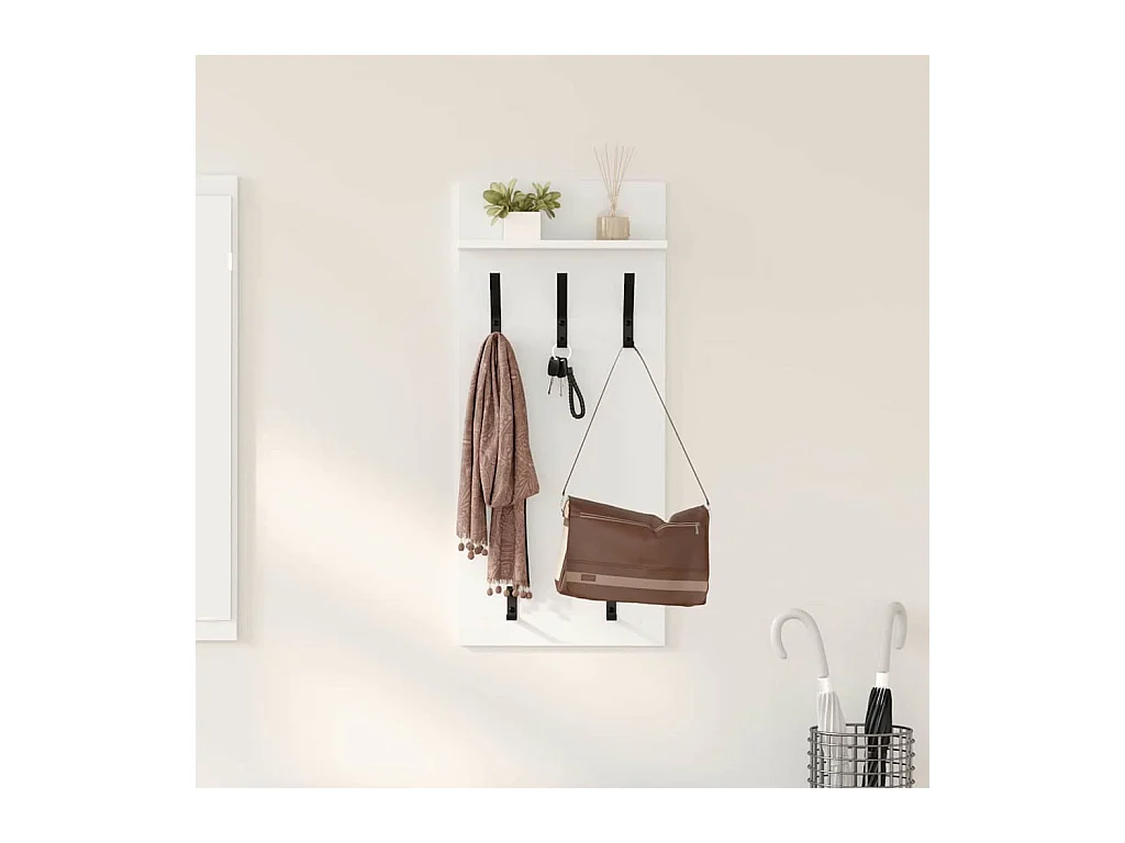 Porte-manteau mural Blanc 90 x 40 x 10 cm Bois d'ingénierie