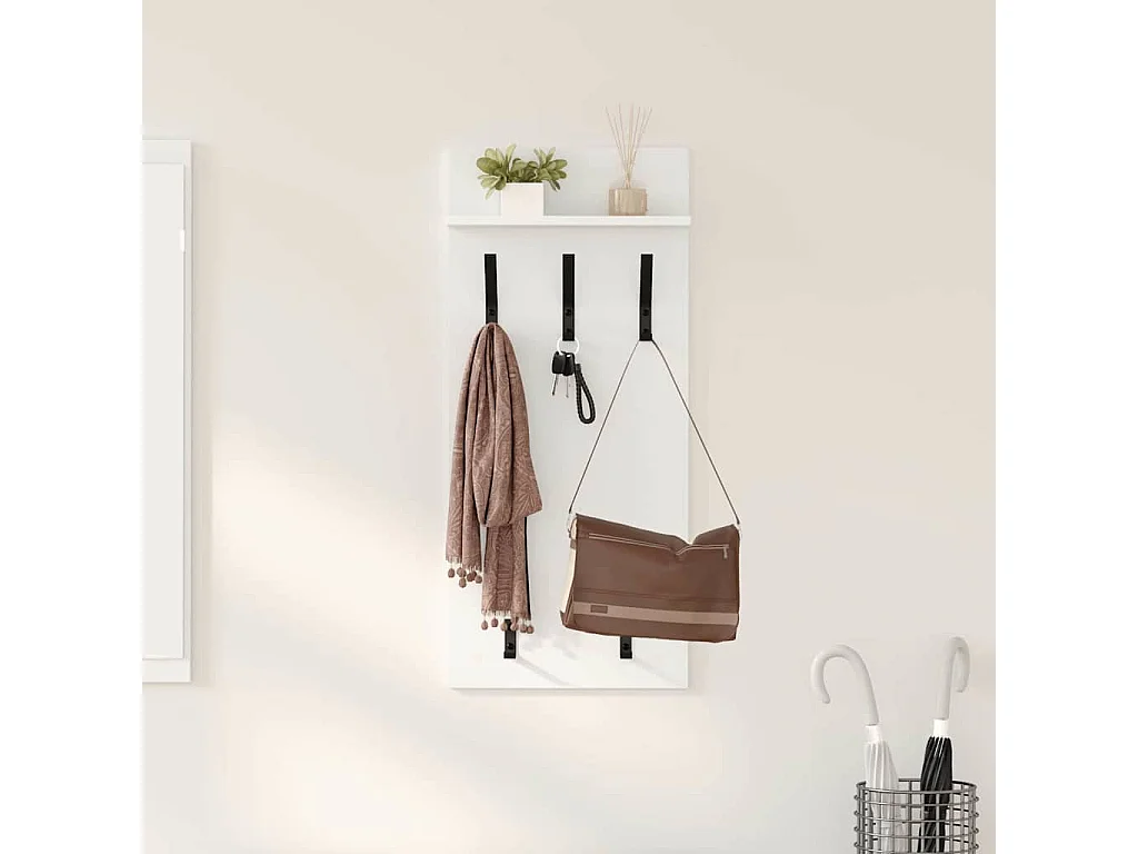 Perchero de pared Blanco 90 x 40 x 10 cm Madera de ingeniería