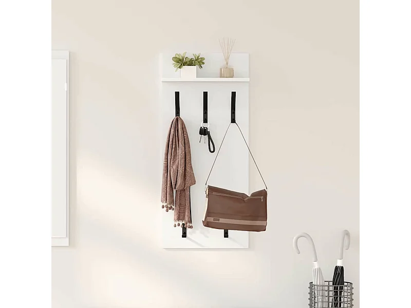 Perchero de pared Blanco 90 x 40 x 10 cm Madera de ingeniería