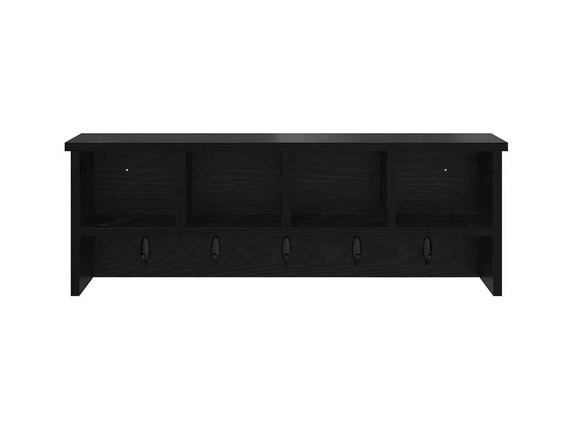 Appendiabiti da parete con ripiano Rovere nero 75 x 16 x 26 cm