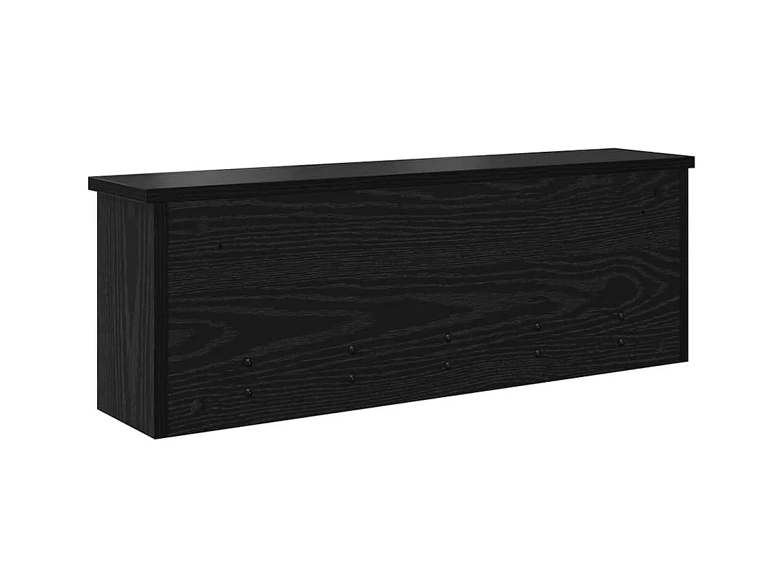 Appendiabiti da parete con ripiano Rovere nero 75 x 16 x 26 cm