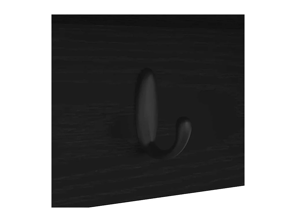 Appendiabiti da parete con ripiano Rovere nero 75 x 16 x 26 cm