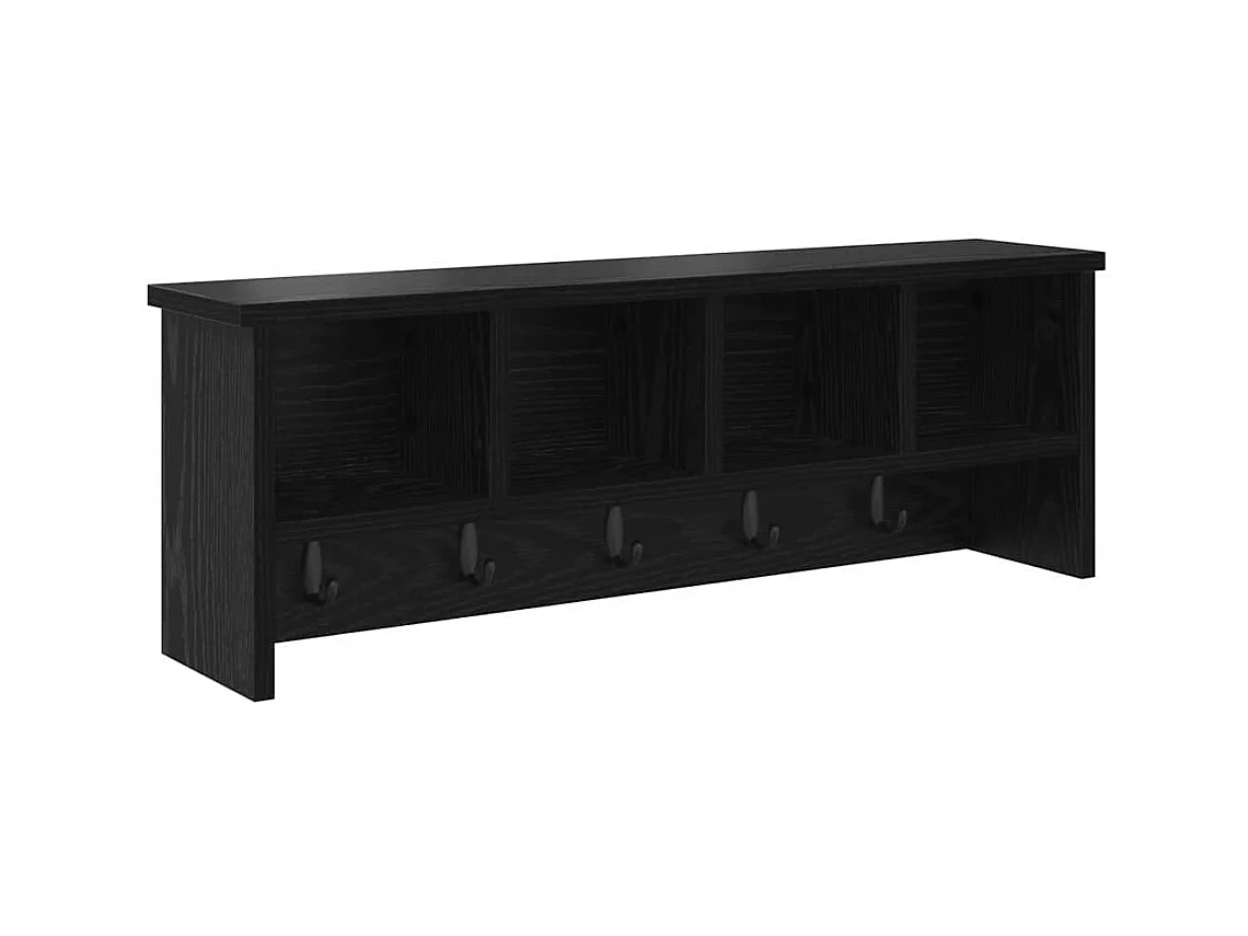 Porte-manteau mural avec étagère Chêne noir 75 x 16 x 26 cm
