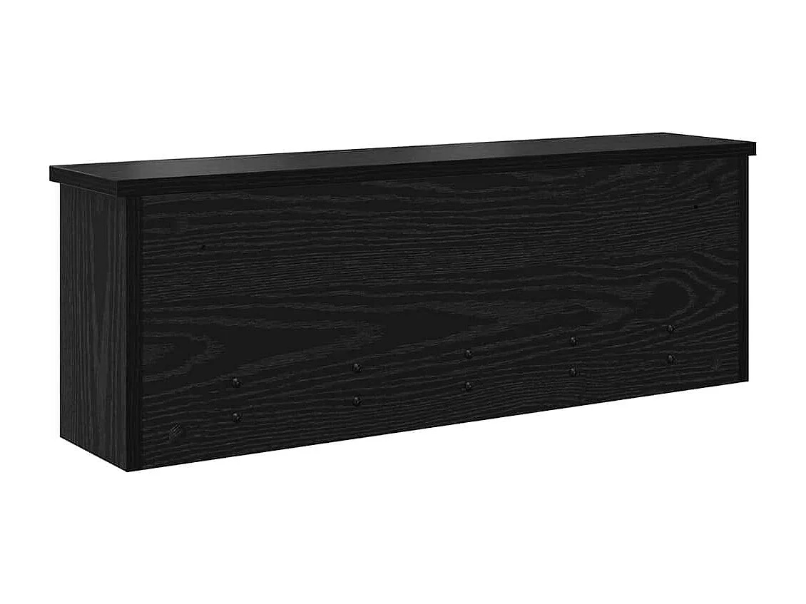 Wandkapstok met plank Zwart eiken 75 x 16 x 26 cm
