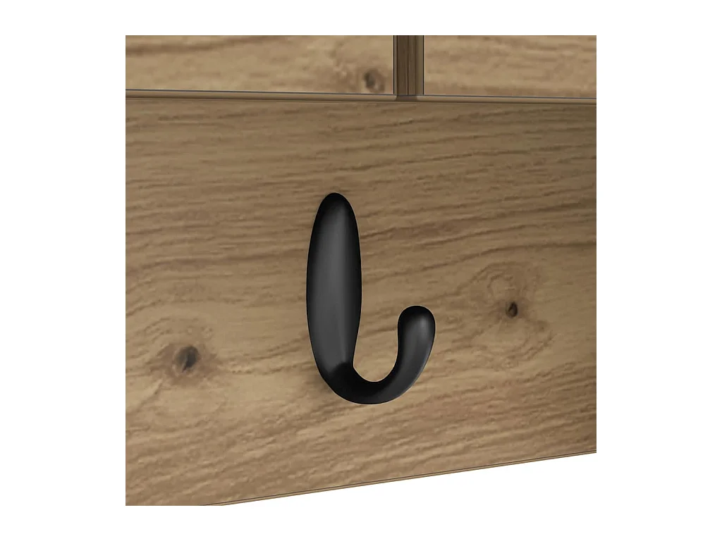 Wandkapstok met deur, handgemaakt eikenhout, 80 x 20 x 30 cm