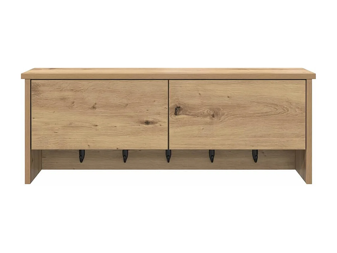 Porte-manteau mural avec porte chêne artisanal 80 x 20 x 30 cm