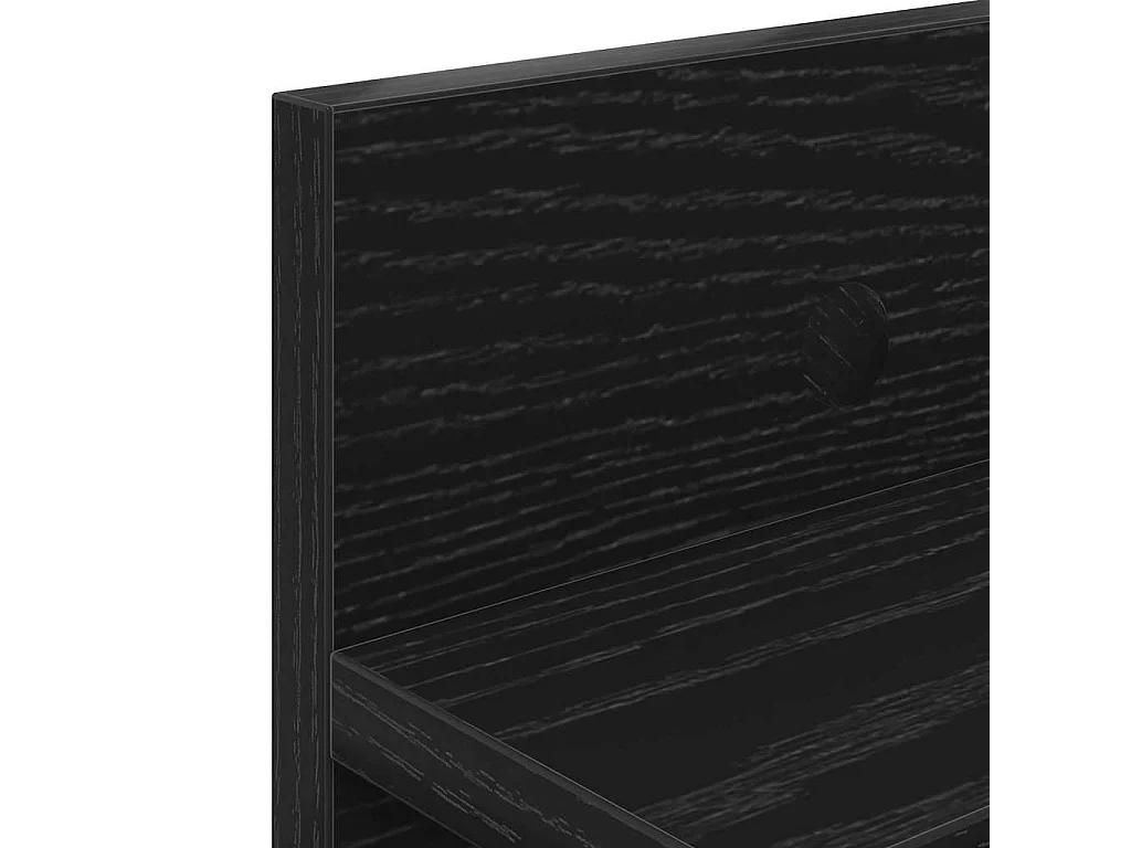 Porte-manteau mural avec étagère Chêne noir 100 x 10.5 x 18 cm