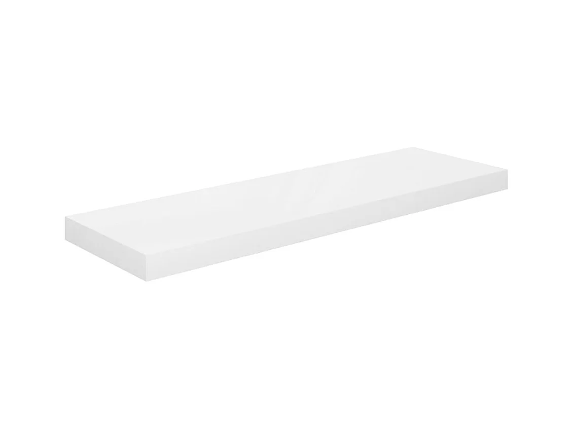 Estante flotante de pared 4 piezas blanco brillante 80x23,5x3,8cm MDF