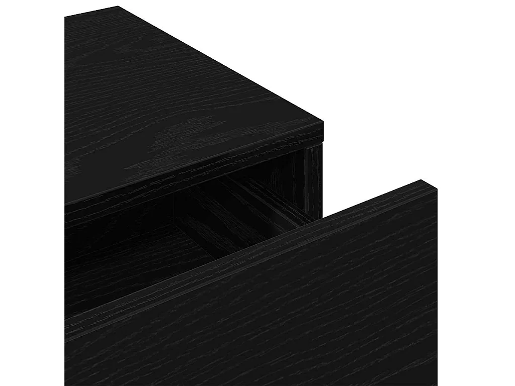 Wandplank met lades zwart 80x33x17 cm bewerkt hout