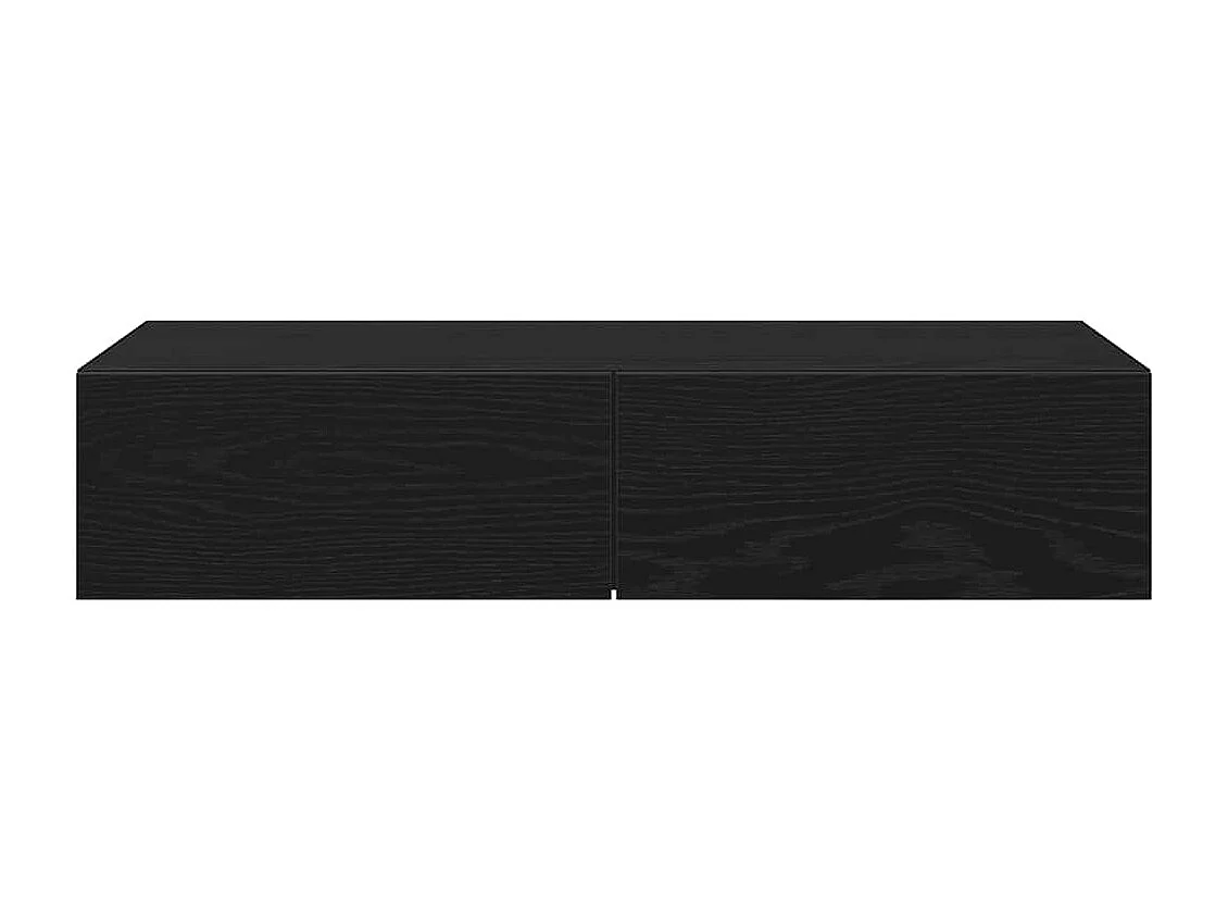 Étagère murale avec tiroirs noir 80x33x17 cm bois d'ingénierie