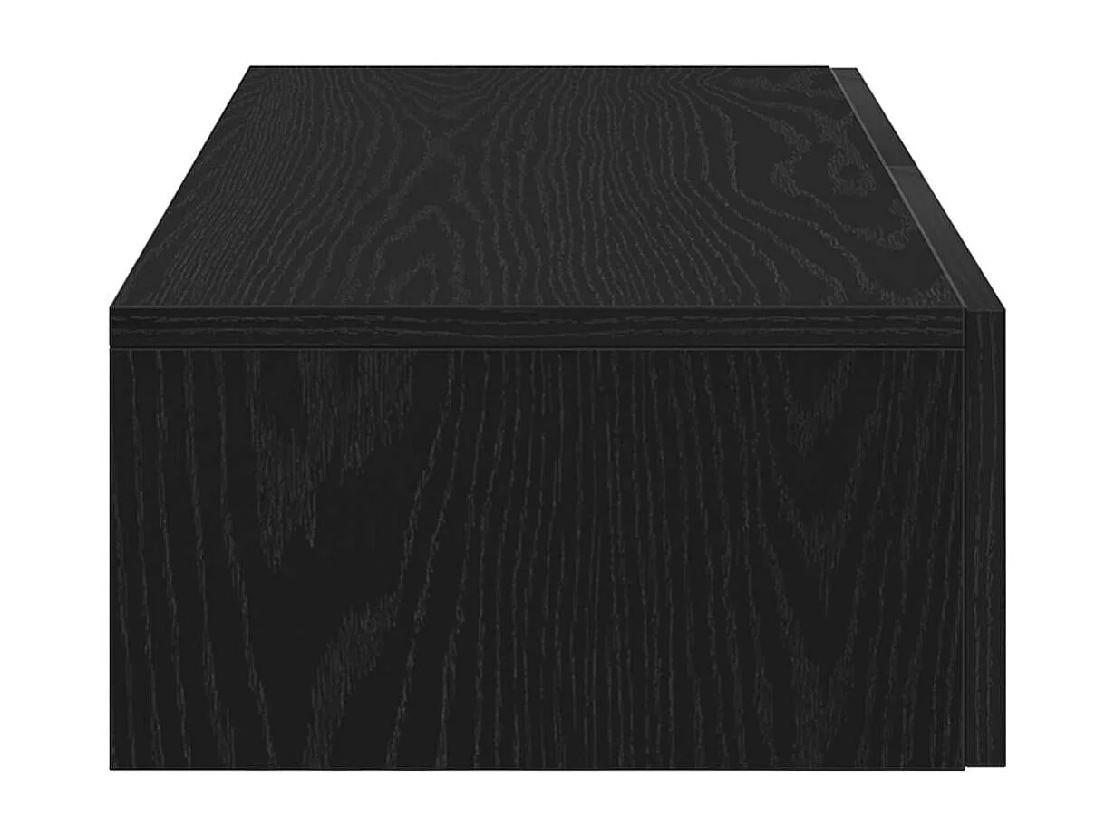 Étagère murale avec tiroirs noir 80x33x17 cm bois d'ingénierie