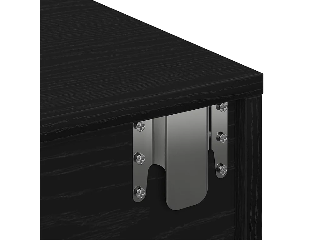 Étagère murale avec tiroirs noir 80x33x17 cm bois d'ingénierie