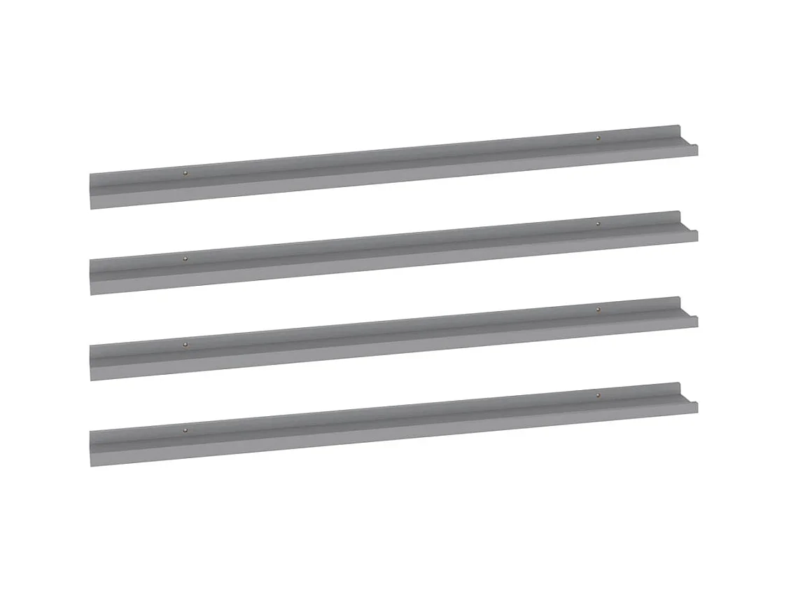 Mensole da parete 4 pezzi Grigio 115x9x3 cm