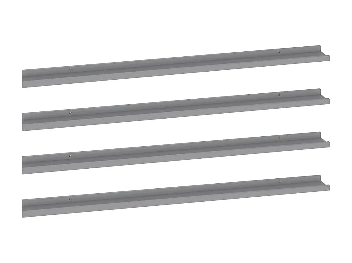 Étagères murales 4 pcs Gris 115x9x3 cm