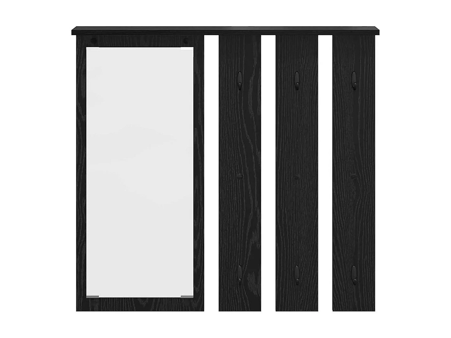 Appendiabiti da parete con ripiano Rovere nero 84 x 10 x 80 cm