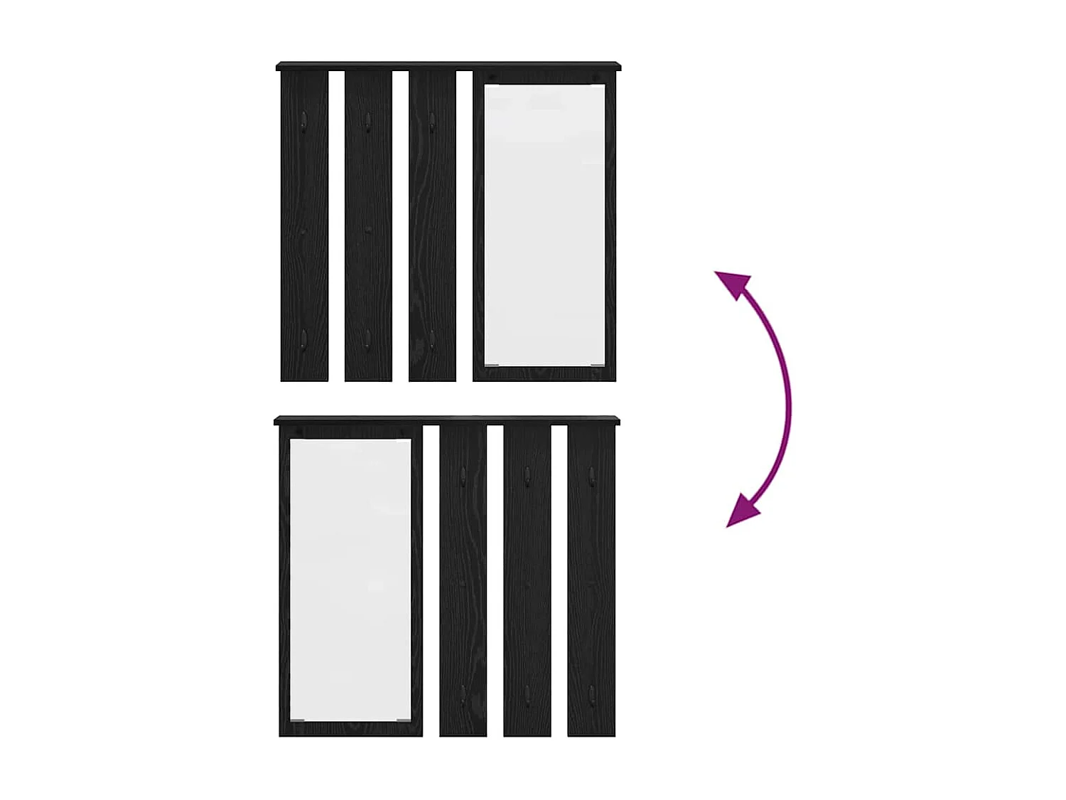 Appendiabiti da parete con ripiano Rovere nero 84 x 10 x 80 cm