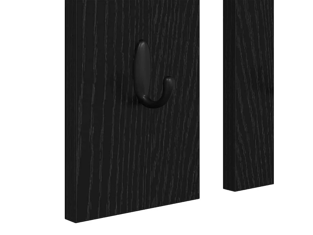 Appendiabiti da parete con ripiano Rovere nero 84 x 10 x 80 cm