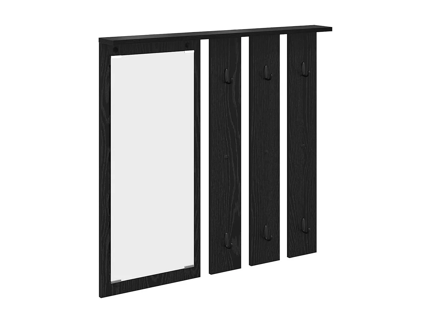Appendiabiti da parete con ripiano Rovere nero 84 x 10 x 80 cm