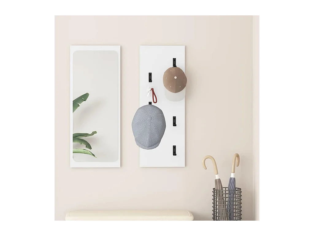 Perchero de pared Blanco 30 x 1,5 x 80 cm Madera de ingeniería