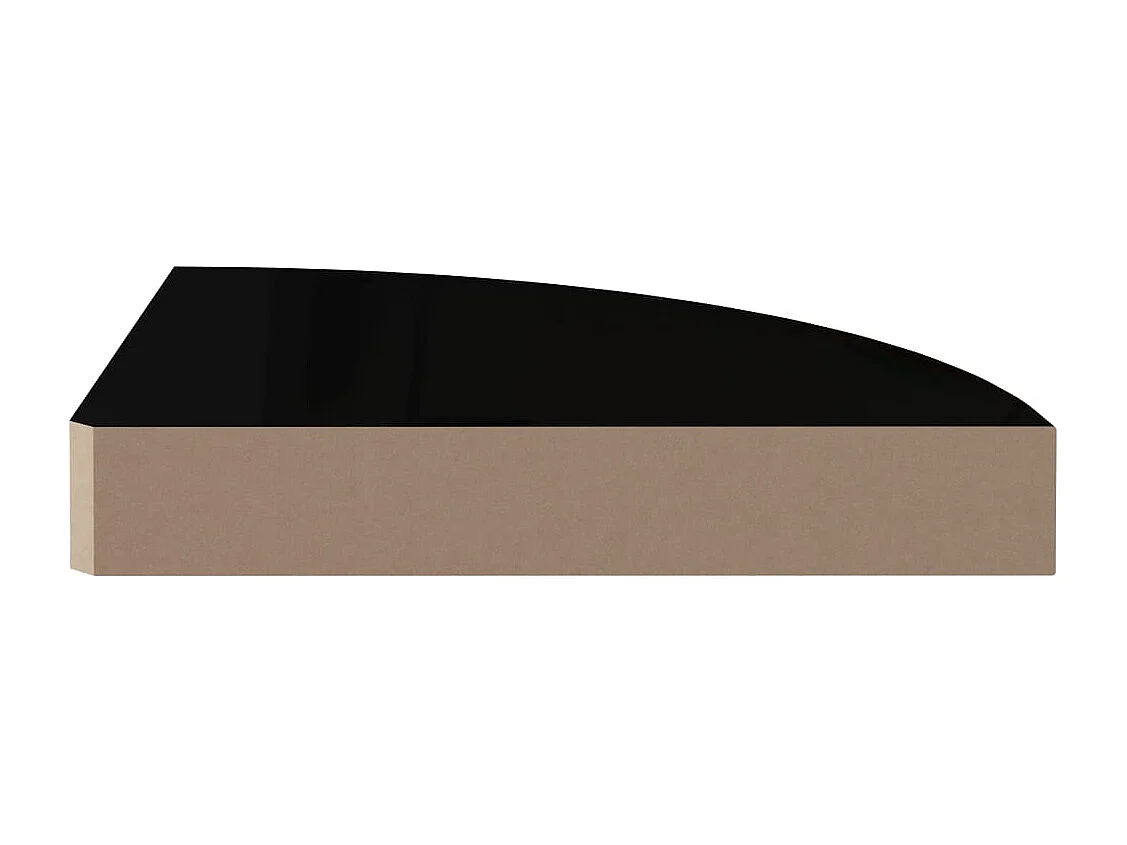 323889 Floating Corner Shelf High Gloss Black 25x25x3,8 cm MDF