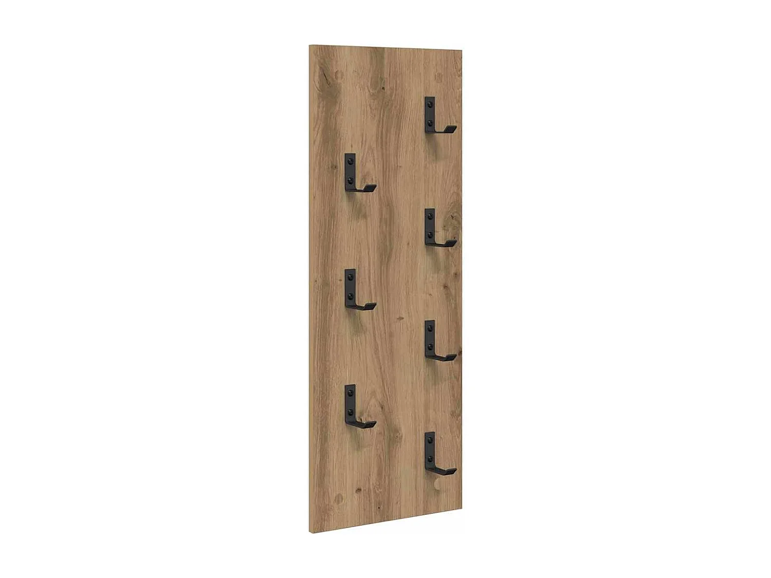 Porte-manteau mural chêne artisanal 30 x 1.5 x 80 cm
