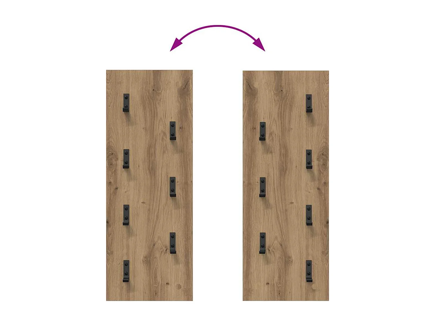 Porte-manteau mural chêne artisanal 30 x 1.5 x 80 cm