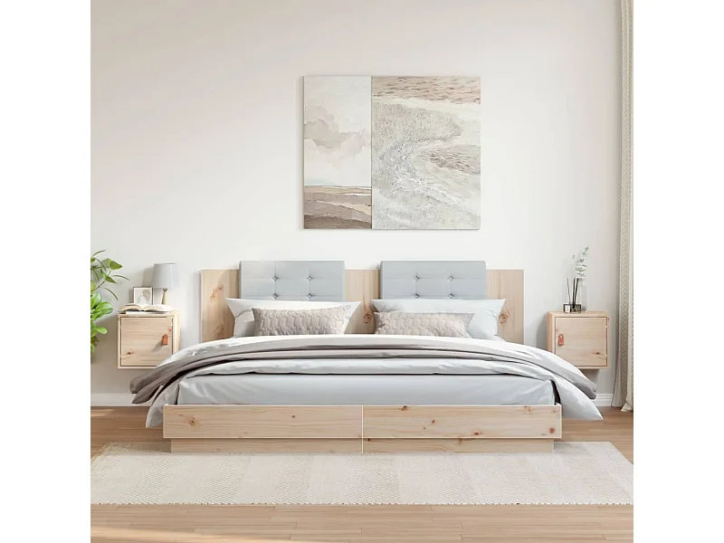 Armarios de pared 2 uds 31,5x30x30 cm Madera maciza de pino