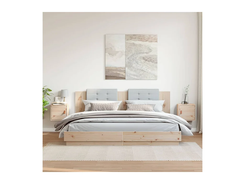 Armarios de pared 2 uds 31,5x30x30 cm Madera maciza de pino