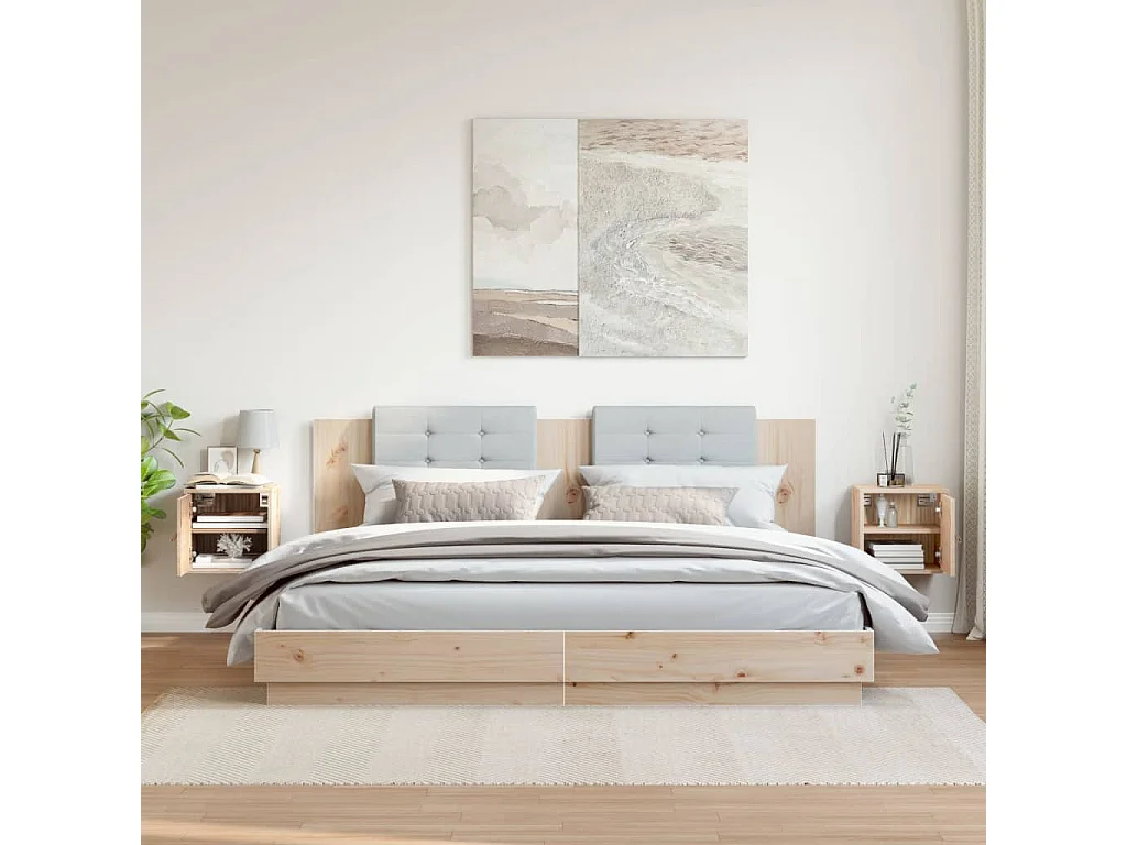 Armarios de pared 2 uds 31,5x30x30 cm Madera maciza de pino