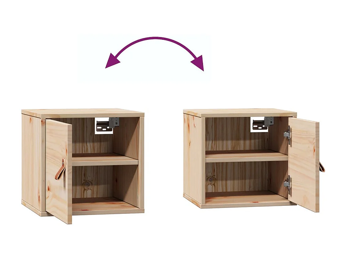 Armarios de pared 2 uds 31,5x30x30 cm Madera maciza de pino
