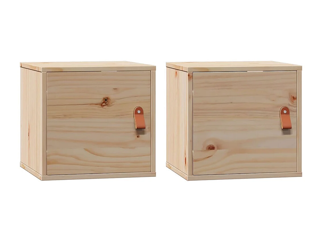 Armoires murales 2 pcs 31,5x30x30 cm Bois de pin massif