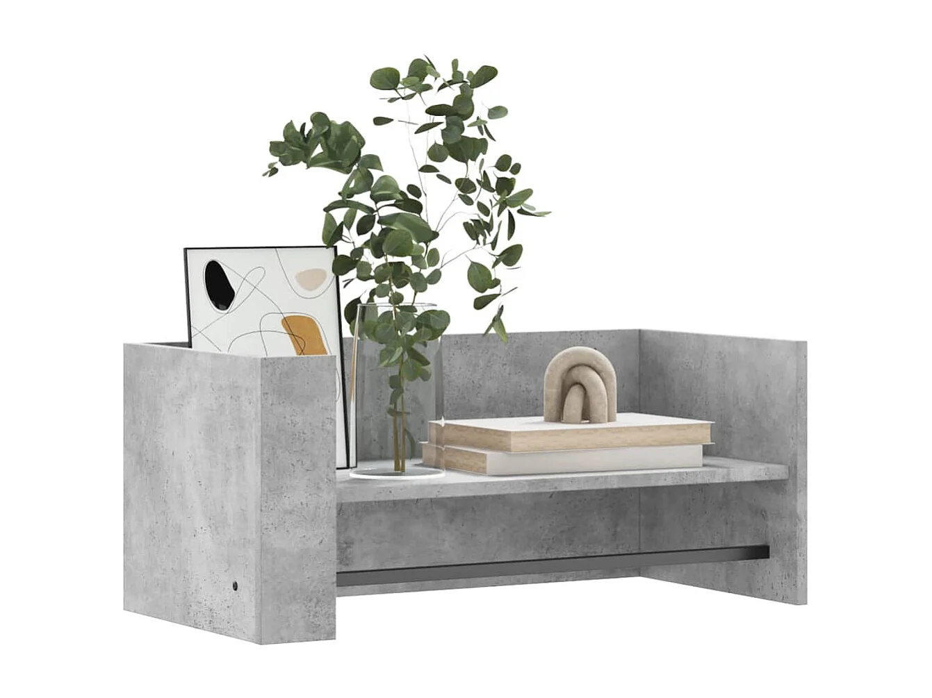 Mensola da parete grigio cemento 70,5x35x30,5 cm in legno ingegnerizzato