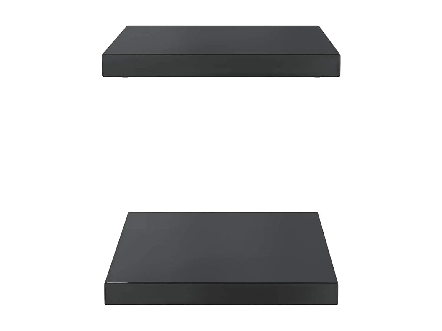 Wandplanken 2 stuks 50x30x3 cm zwart roestvrij staal