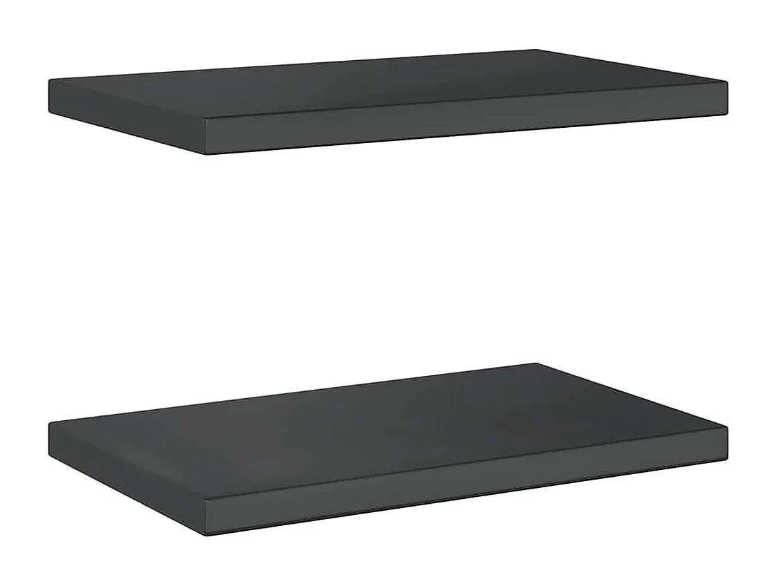 Mensole da parete 2 pezzi 50x30x3 cm acciaio inox nero
