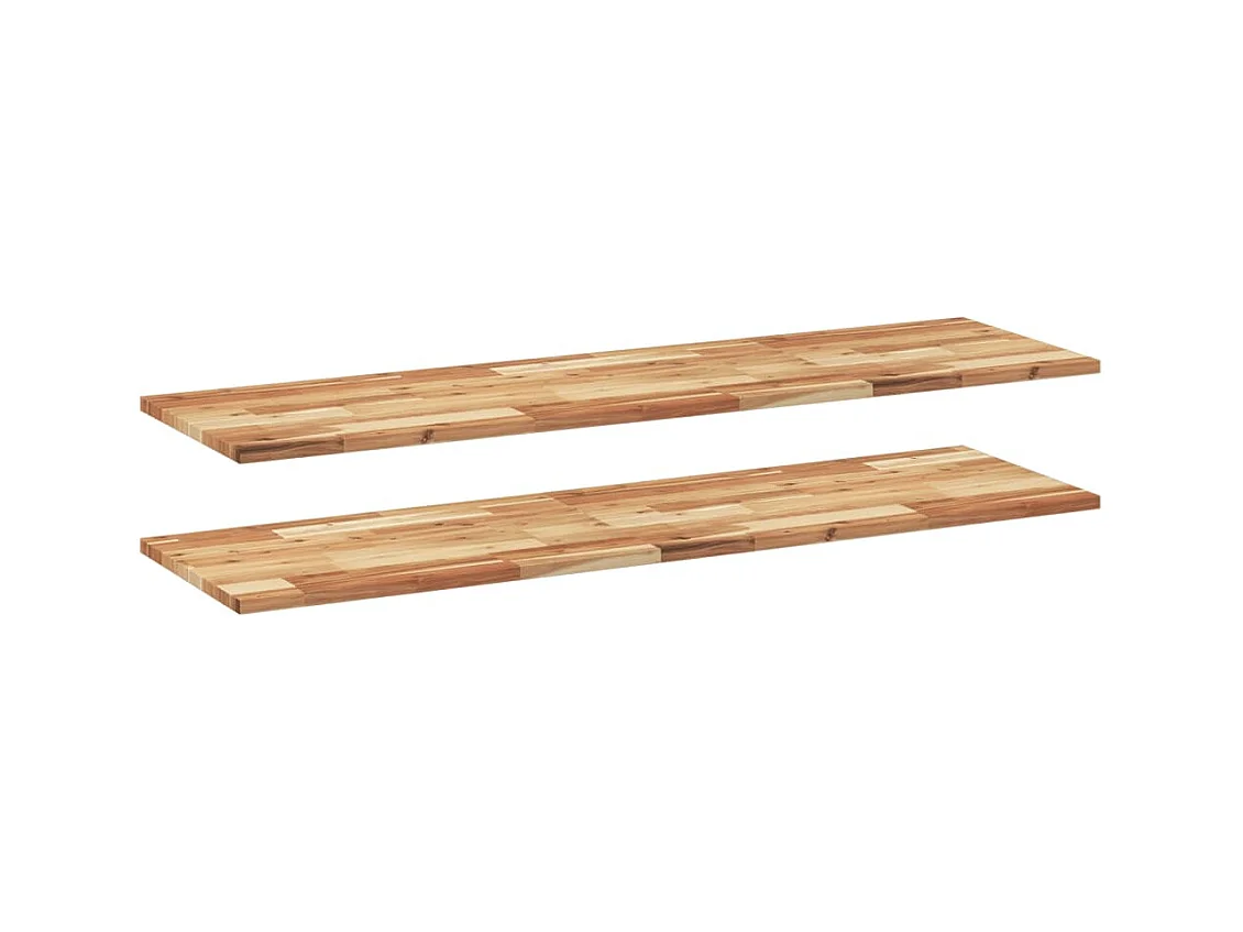 Estantes flotantes 2 uds 120x40x2 cm acacia maciza aceitada