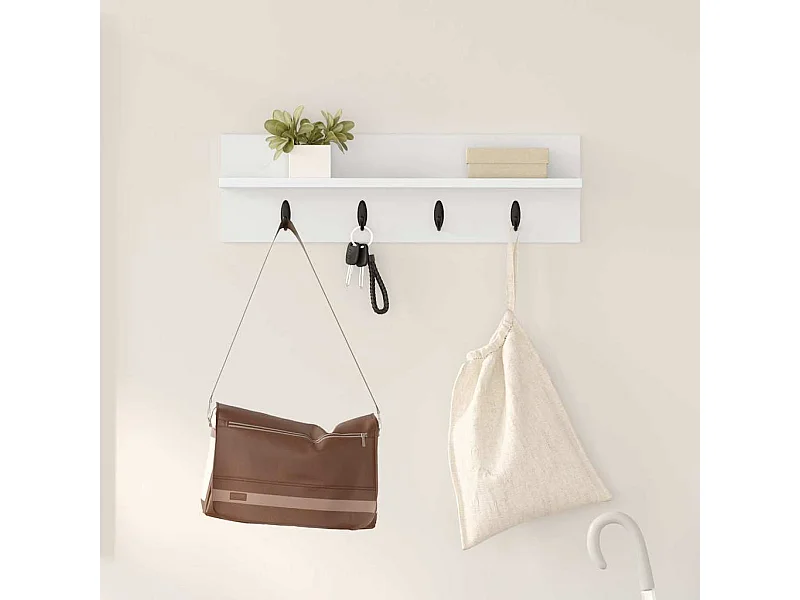 Wandkapstok Wit 60 x 10,5 x 18 cm Technisch hout