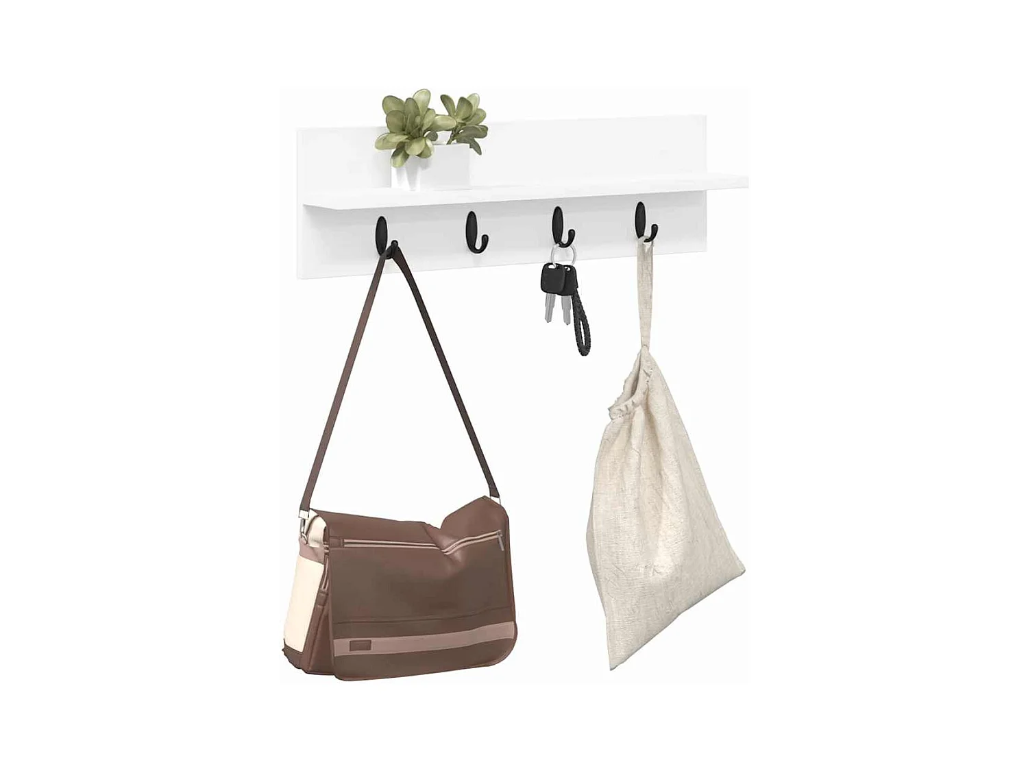 Perchero de pared Blanco 60 x 10,5 x 18 cm Madera de ingeniería