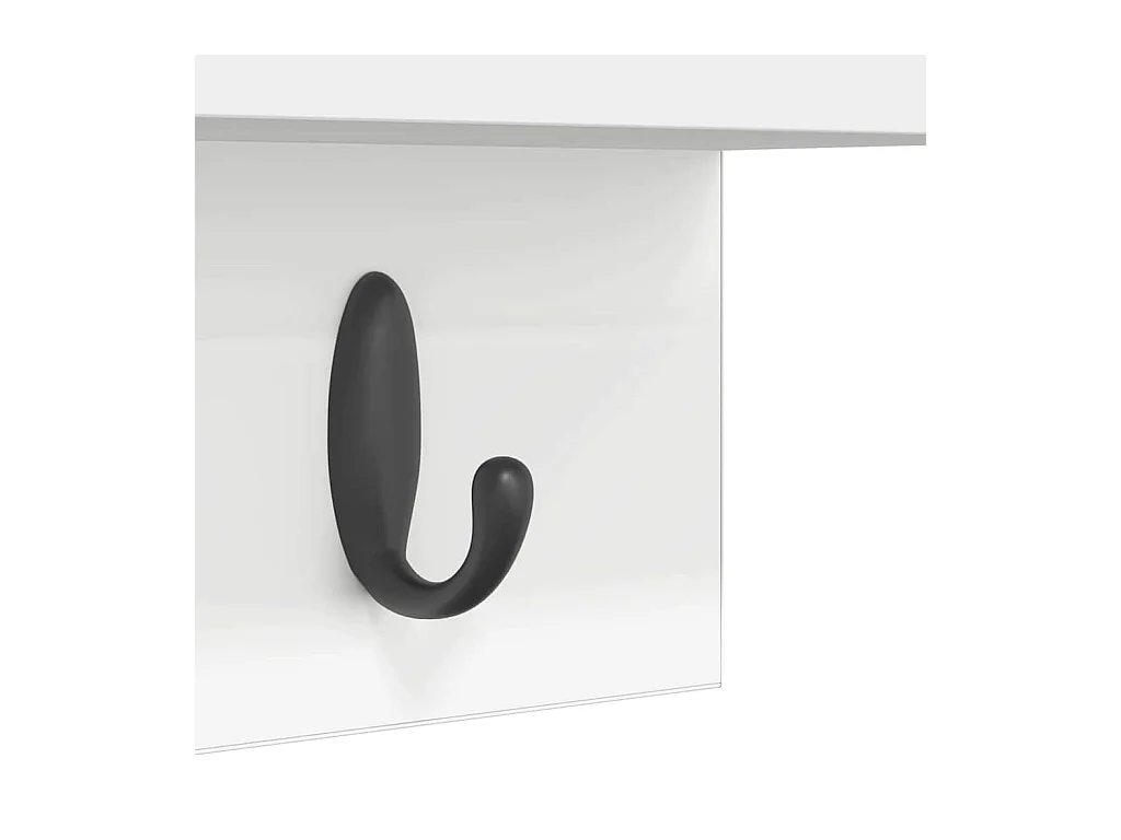 Perchero de pared Blanco 60 x 10,5 x 18 cm Madera de ingeniería