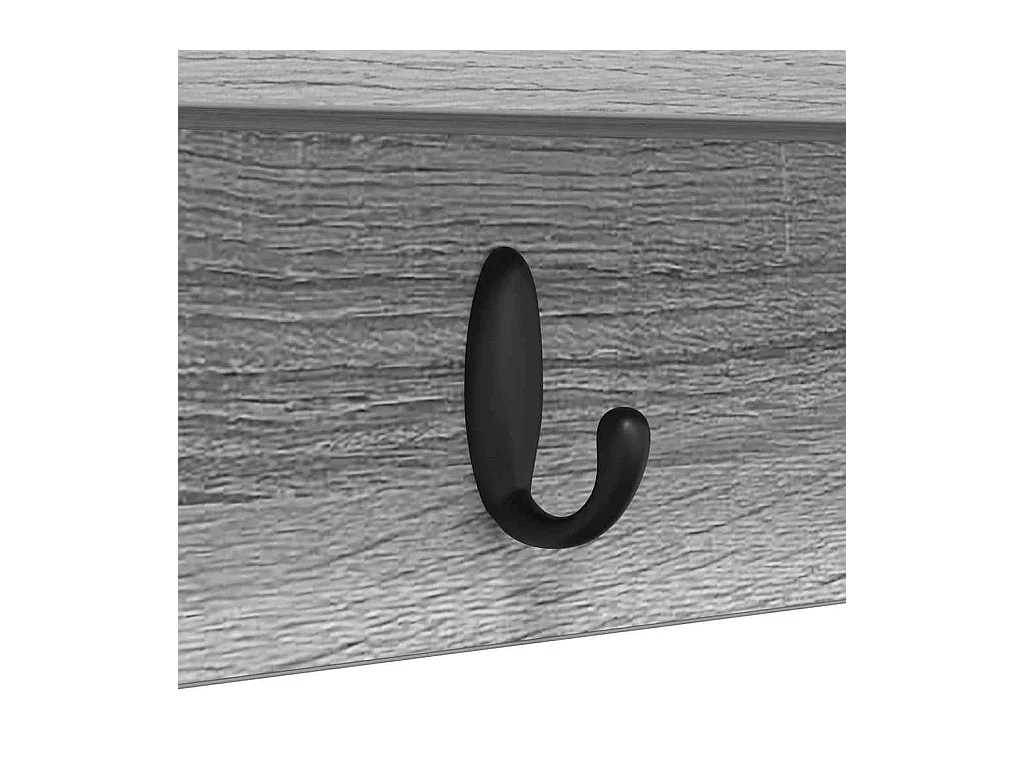 Sonoma wandkapstok met plank, grijs, 100 x 10,5 x 18 cm