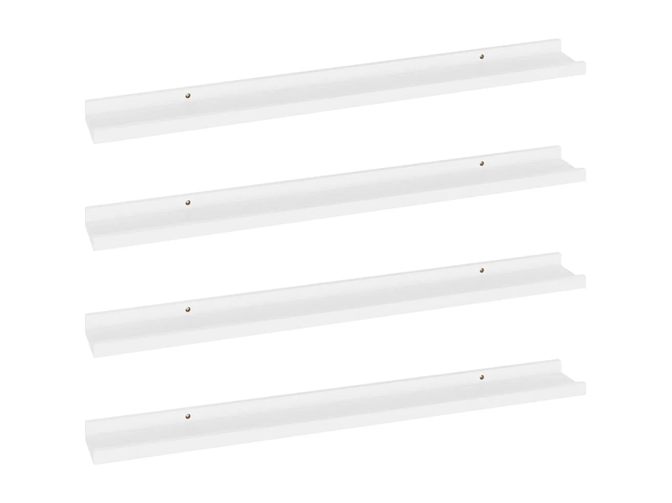 Estantes de pared 4 piezas Blanco 80x9x3 cm