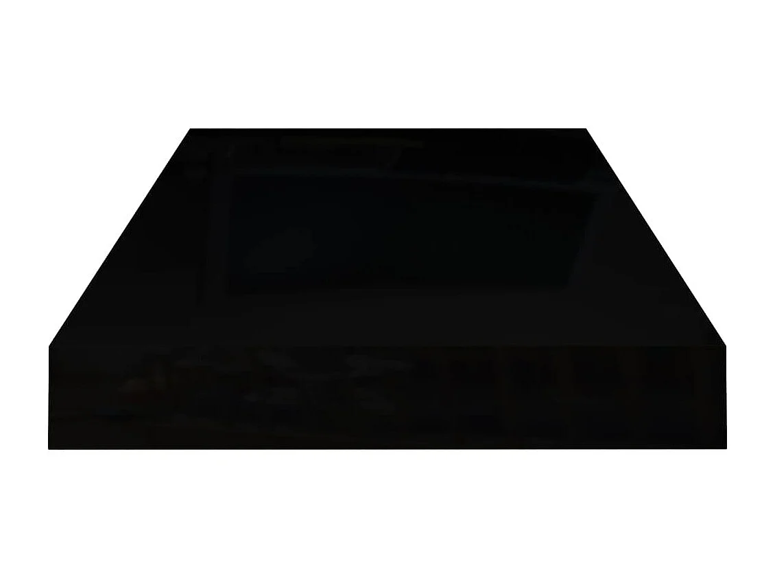 Étagère murale flottante Noir brillant 50x23x3,8 cm MDF