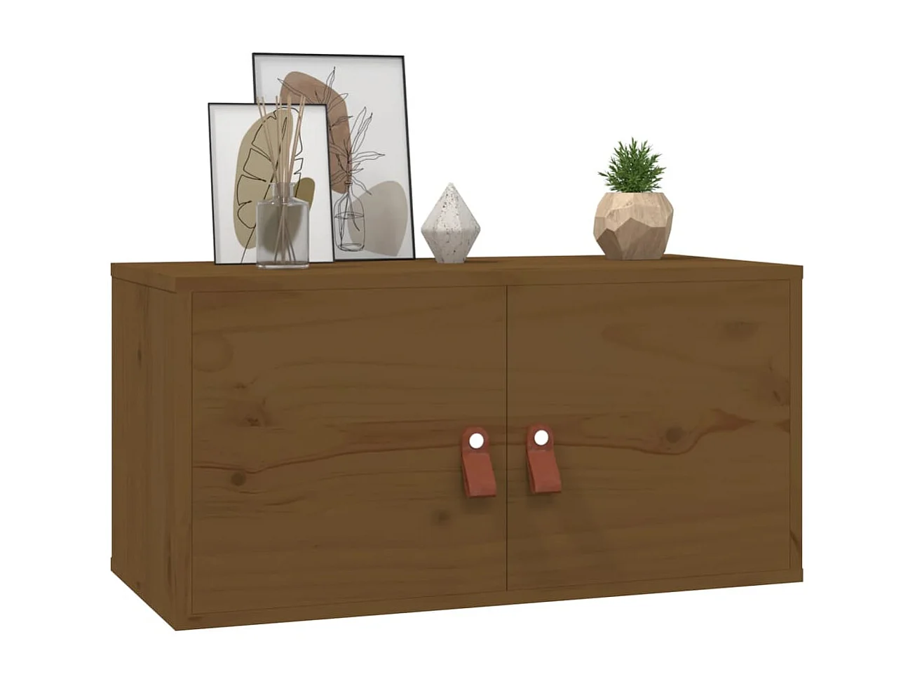 armarios de pared marrón miel 60x30x30cm madera maciza de pino