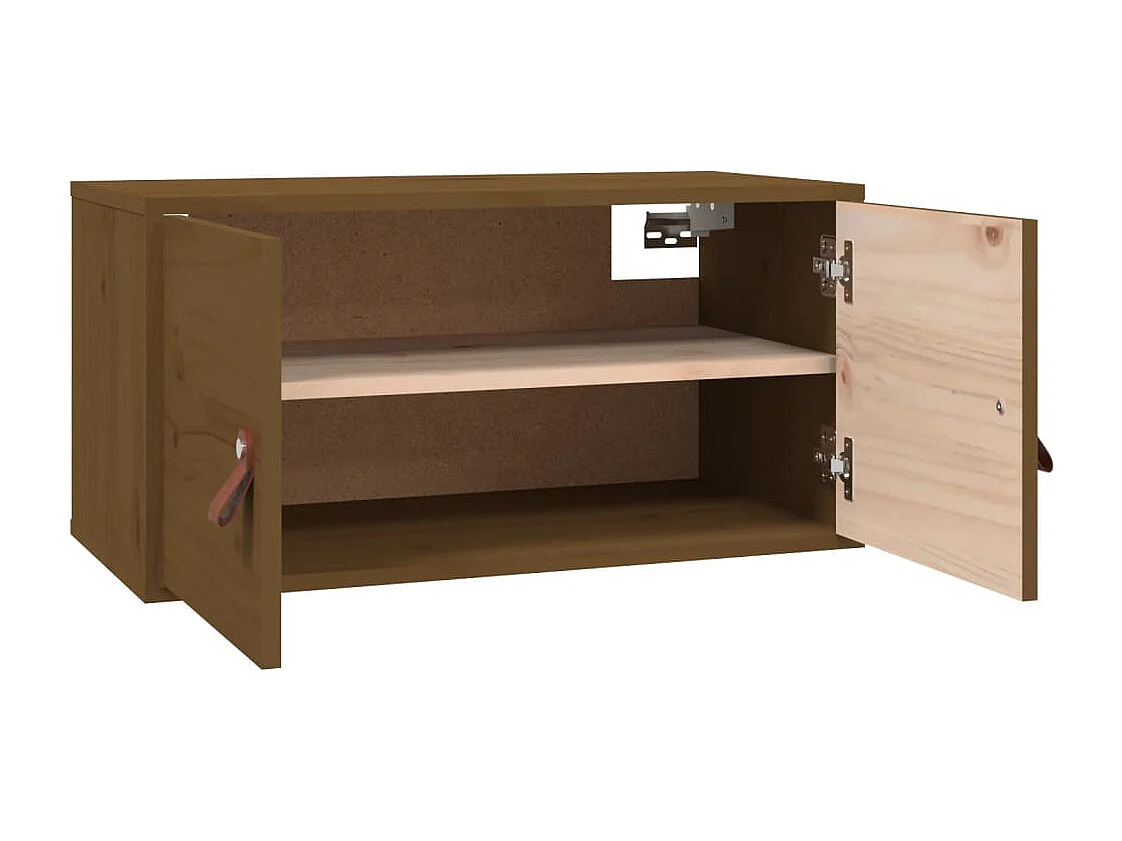 Armoires murales 2pcs Marron miel 60x30x30cm Bois de pin massif