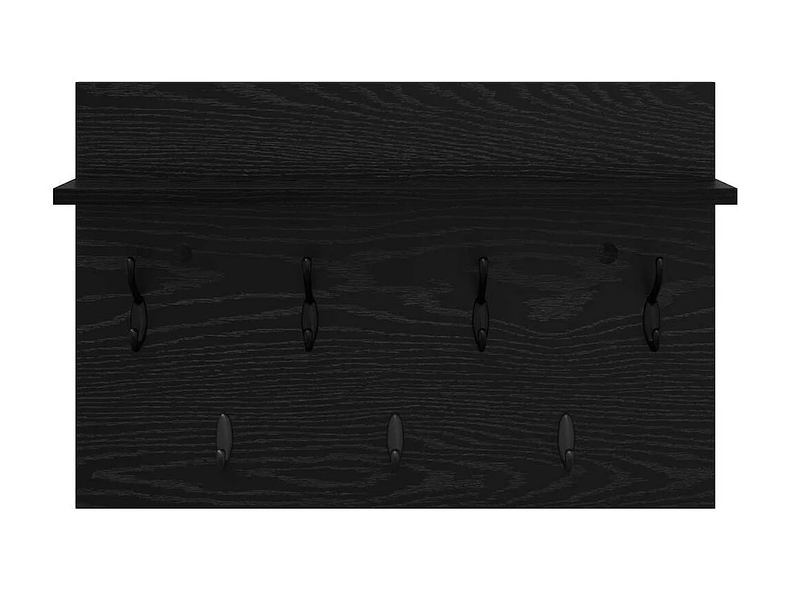 Wandkapstok met plank Zwart eiken 60 x 40 x 12 cm